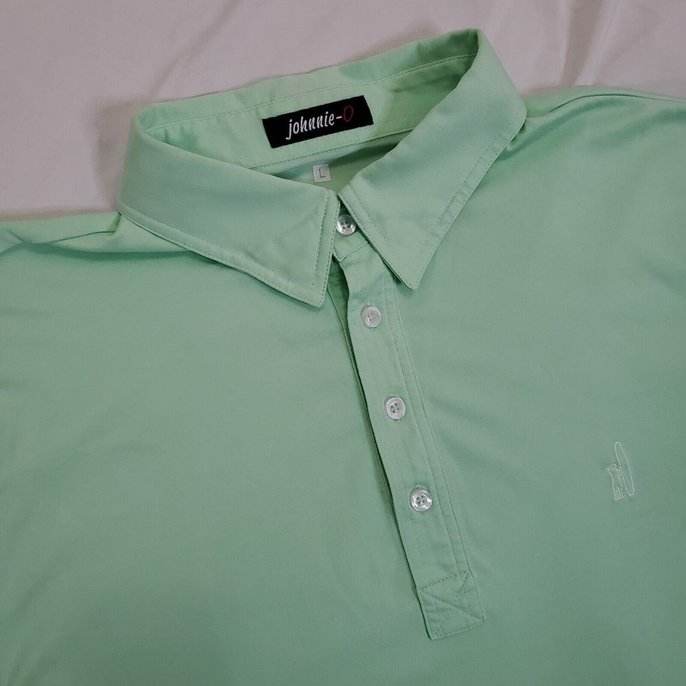Johnnie-O Green Short Sleeve Polo Shirt Providence St. Mel Embroidered Size L‎